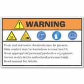 の警告有毒および腐食性ラベル シール (正面)