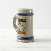 の警告気性オートハープ奏者 ビールジョッキ (正面左)