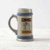 の警告気性オートハープ奏者 ビールジョッキ (左)