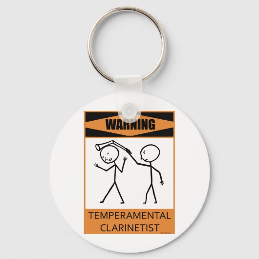 の警告気性クラリネスト キーホルダー (正面)
