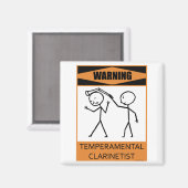 の警告気性クラリネスト マグネット (正面/裏面)