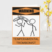 の警告気性トロンボーン主義者 カード (黄色い花)