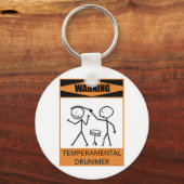 の警告気性ドラマー キーホルダー (正面)