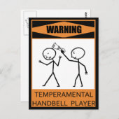 の警告気性ハンドベル選手 ポストカード (正面/裏面)