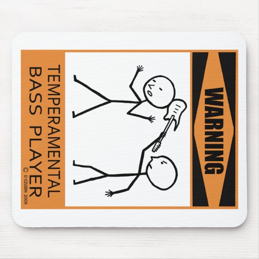 の警告気性ベース奏者 マウスパッド (正面)