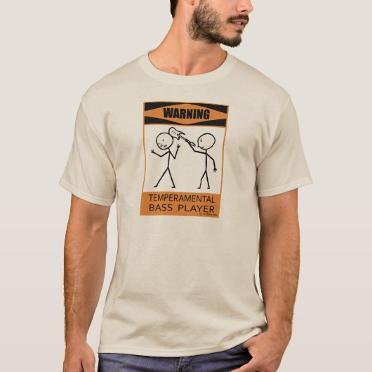 の警告気性ベース奏者 Tシャツ (正面)