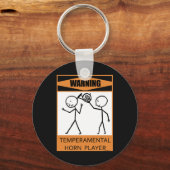 の警告気性ホルン奏者 キーホルダー (正面)