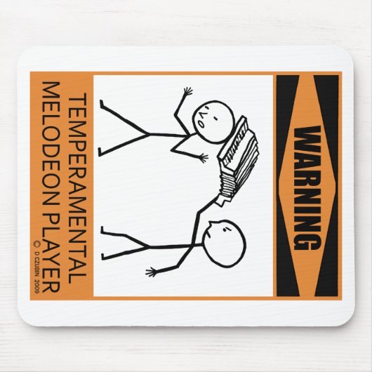の警告気性メロデオン奏者 マウスパッド (正面)
