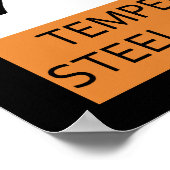 の警告気温帯鋼ドラム選手ポスター ポスター (角)