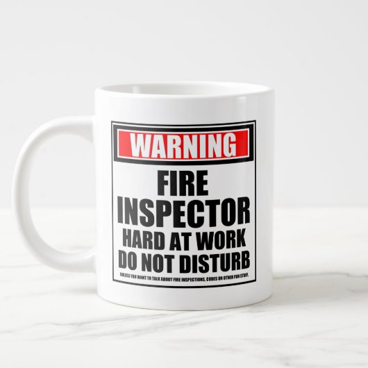 の警告火災監視員懸命が邪魔をしない ジャンボコーヒーマグカップ (左)