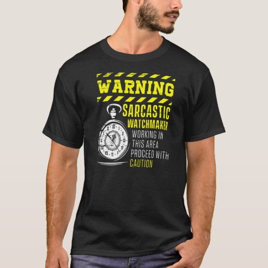 の警告皮肉な時計製造時計の時計製造 Tシャツ (正面)