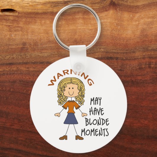 の警告瞬間は金髪かもしれない キーホルダー (正面)