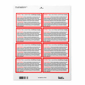 の警告聖書のラベル ラベル (フルシート)