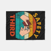 の警告花火の爆竹の安全第3位 フリースブランケット (正面(横))