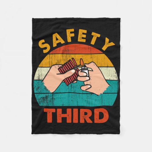 の警告花火の爆竹の安全第3位 フリースブランケット (正面)