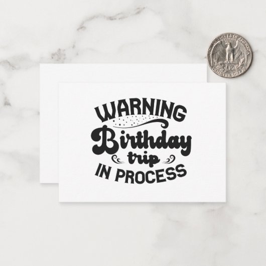 の警告誕生日旅行の進行おもしろいクルージング ノートカード (正面/裏面インサイチュ)