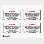 の警告通知 長方形シール (シート)