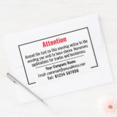 の警告通知 長方形シール (封筒)