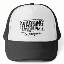 の警告進行中のバチュラーパーティトラック車帽