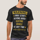 の警告電気自動車 Tシャツ (正面)