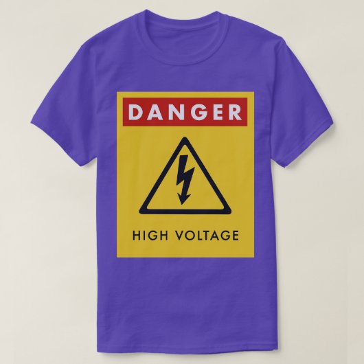 の警告高電圧徴候の危険性 Tシャツ (デザイン正面)