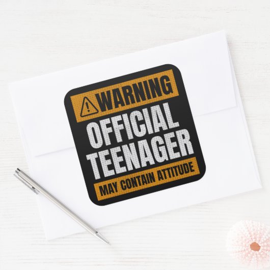 の警告10代の若者姿勢 スクエアシール (封筒)