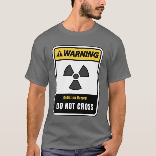の警告、放射線の危険、交差しない Tシャツ (正面)