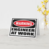 の警告ENGINEER AT WORK Greeting Card カード (黄色い花)