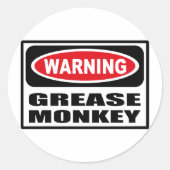 の警告GREASE MONKEYシール ラウンドシール (正面)