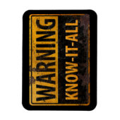 の警告KNOW-IT-ALL – 金属危険注意標識 –  マグネット (縦)