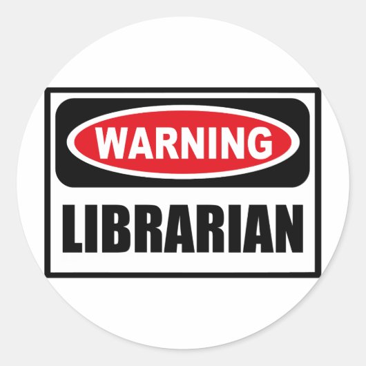の警告LIBRARIANステッカー ラウンドシール (正面)