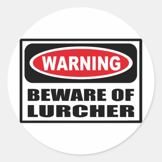 の警告LURCHERのステッカーに注意 ラウンドシール (正面)