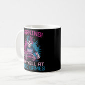 の警告May Ell At Video Games Skeleton Gaming コーヒーマグカップ (正面左)