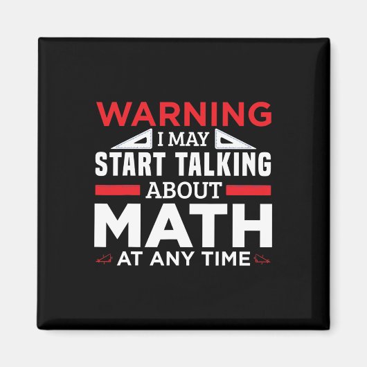 の警告May Talk Math Mathおもしろい先生 マグネット (正面)