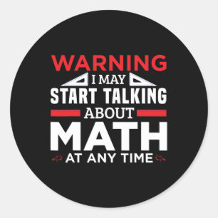 の警告May Talk Math Mathおもしろい先生 ラウンドシール