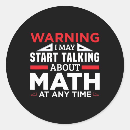 の警告May Talk Math Mathおもしろい先生 ラウンドシール (正面)