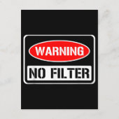 の警告No Filter皮肉なおもしろいプリン危険コーティ エンクロージャーカード (裏面)