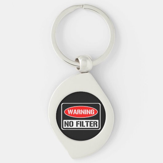 の警告No Filter皮肉なおもしろいプリン危険コーティ キーホルダー (正面)