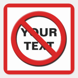 の警告No Symbol Small Sqステッカスタムカー スクエアシール