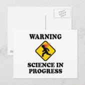 の警告Science In Progress Sign – サイティおもしろいスト ポストカード (正面/裏面)