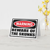 の警告SKUNKSグリーティングカードに注意 カード (黄色い花)