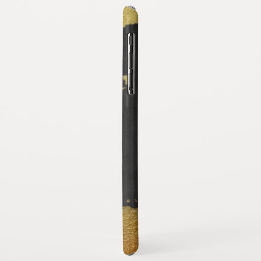 *~*の豊富なモノグラムの金ゴールド及び黒い黒板 Case-Mate iPhoneケース (裏面/左)