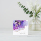 *~*の豪華で抽象的ではっきりしたなラベンダーの金ゴールドは青を金めっきしました スクエア名刺 (スタンド正面)