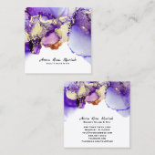 *~*の豪華で抽象的なラベンダーの金ゴールドははっきりした金めっきしました スクエア名刺 (正面/裏面)