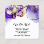 *~*の豪華で抽象的なラベンダーの金ゴールドははっきりした金めっきしました スクエア名刺 (裏面)