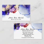 *~*の豪華で抽象的なラベンダーの金ゴールドは青いはっきりした金めっきしました 名刺 (正面/裏面)