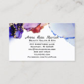 *~*の豪華で抽象的なラベンダーの金ゴールドは青いはっきりした金めっきしました 名刺 (裏面)