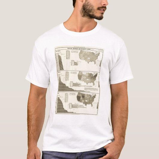 の貧困者、囚人の統計的な地図耳が聞こえない Tシャツ (正面)