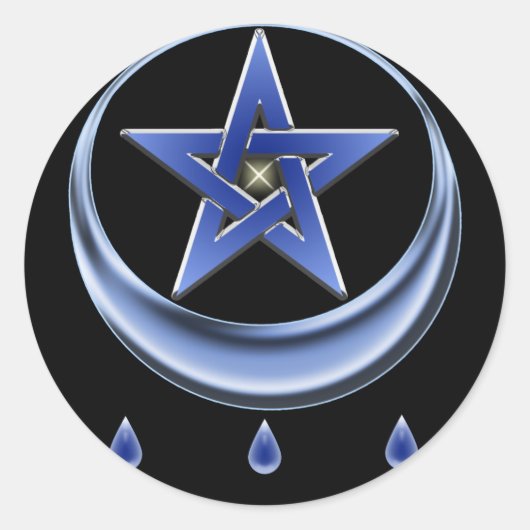の賛美シンボルとPentagramステッカー ラウンドシール (正面)