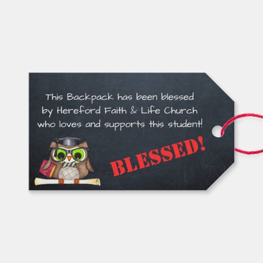 の賛美バックパックス教会祈りの言葉ラベル ギフトタグ (正面(横))